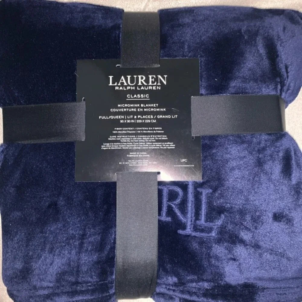 NEW! Ralph Lauren FULL/QUEEN Micromink Blanket